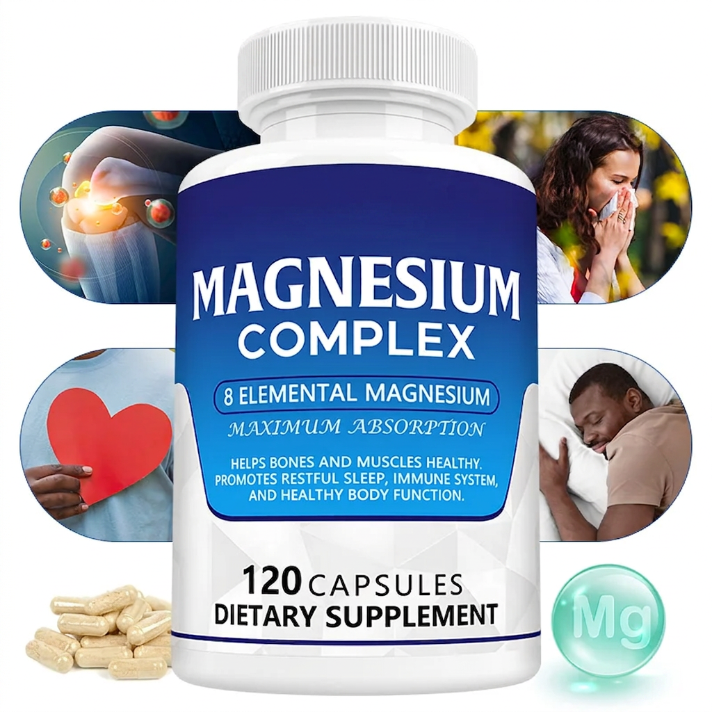 Magnesium Complex - Magnesium Glycinate, Magnesium Malate, Supports Muscle, Bone Health, Sleep Quality, Relieves Anxiety