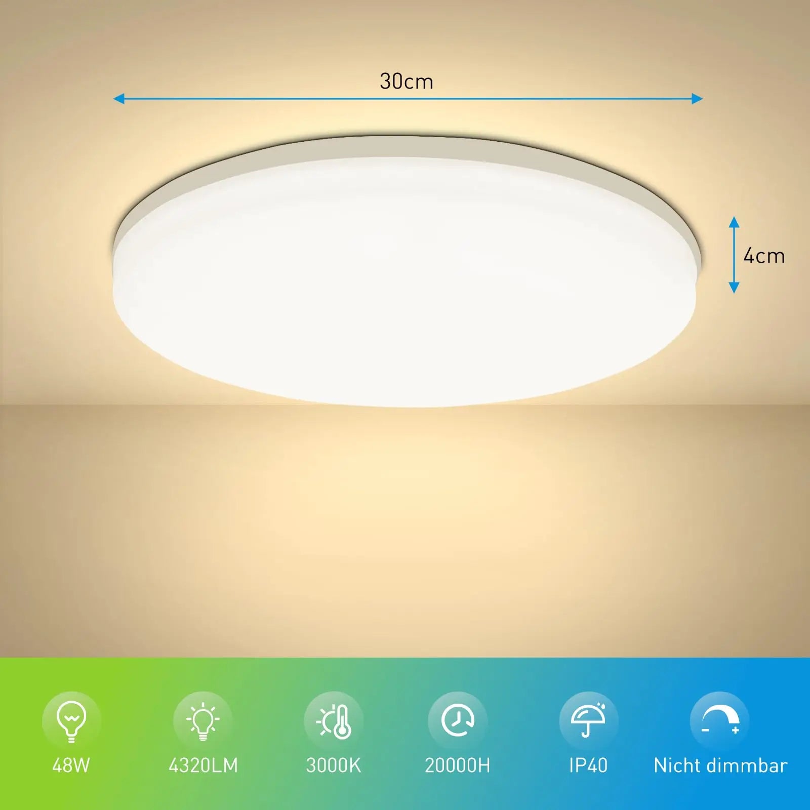 Modernity LED Ceiling Lamp Household Energy-Saving Bedroom Lamp round Suitable for Living Room and Bedroom Area LED Indoor Light