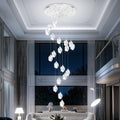 20-Light Modern Crystal Chandeliers for Staircase Foyer High Ceilings Chandeliers Long Spiral Crystal Chandeliers,K9 Crystal Drop Chandelier D28Xh135Inch